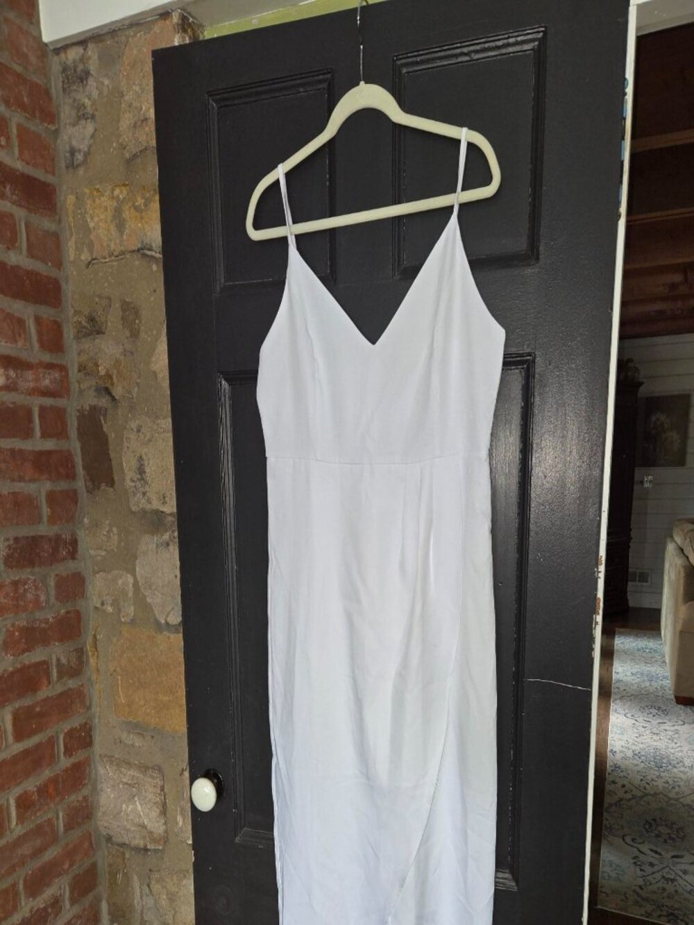 NWT Aigeman White Satin Slip Dress Feminine, Sexy, Prom, Wedding Size 16-18